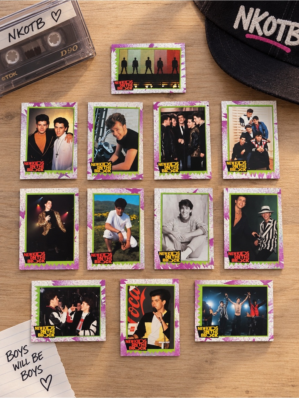 NEW KIDS ON THE BLOCK 1990 Vintage 2nd Series Trading Card Lot – 12 Cards MINT